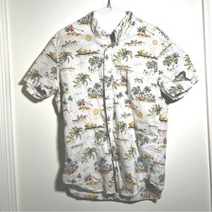 Beachy J-Crew printed button down. Size L, but fits slim M!